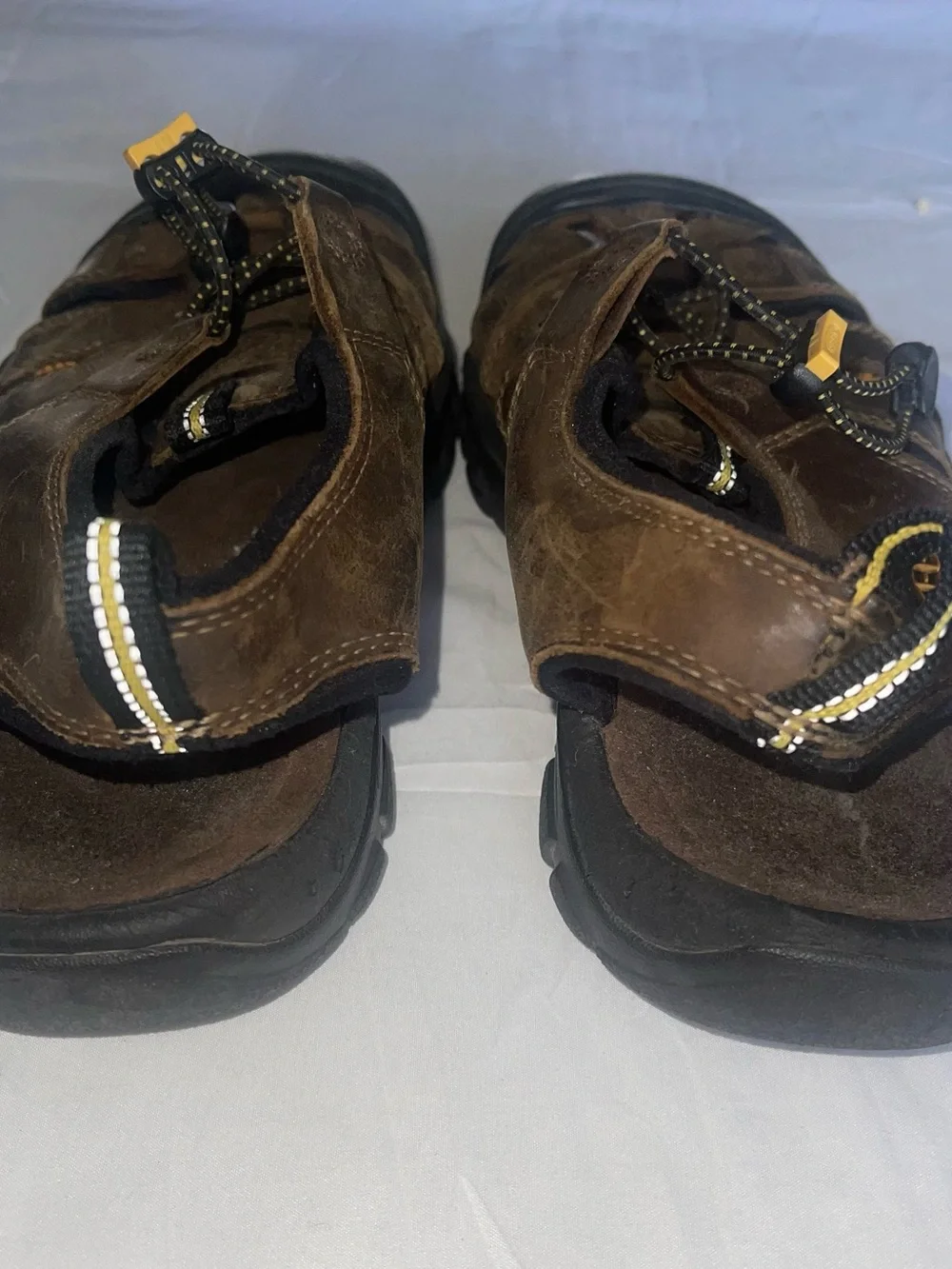 KEEN Men's Newport Slide Sandals Brown Leather Closed-Toe Sandals